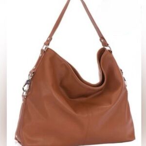 Jewell by Thirty-one Large Pebbled Vegan Leather Shoulder Tote in Cognac Brown